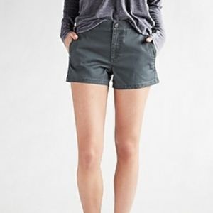 Mid Rise Slate Blue Utility Shorts